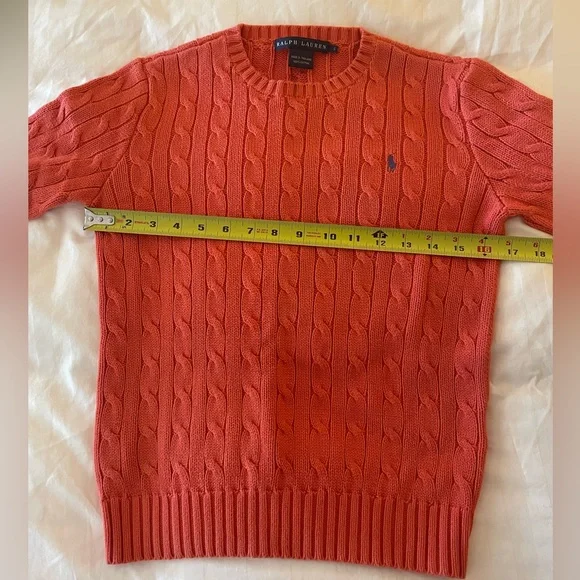 Orange Ralph Lauren Cable Knit Sweater - Picture 5 of 6